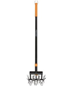 Fiskars Steel Rotary Cultivator Garden Tool with Extendable Handle