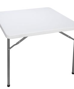 SuperDeal Multipurpose 3 ft Square Folding Table Garden Family Picnic HDPE White