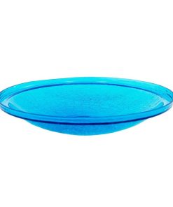 Achla Designs 14 in. Dia Teal Blue Reflective Crackle Glass Birdbath Bowl CGB-14T