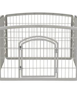 IRIS USA, 24'' 4 Panel Plastic Exercise Pet Playpen with Door, Gray