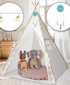 Orian Kids Teepee Tent Playhouse With LED Lights Fairytale Teepee